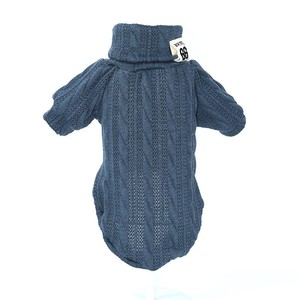 Automne hiver chaud vêtements pour animaux de compagnie couleur unie chien chat pull tricoté pull col roulé - Product Image 5