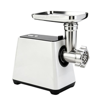 Hachoir à viande domestique 1200W avec moteur en cuivre, fonction de verrouillage, marche arrière, anti-blocage, 3 types de disques métalliques, kit saucisses et kibbeh