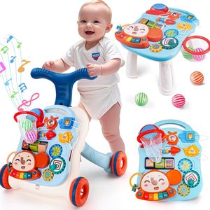 Juguete Andador Multifuncional 4 en 1 para Bebés, Juguete Educativo Temprano con Música y Mesa de Estudio - Product Image 1