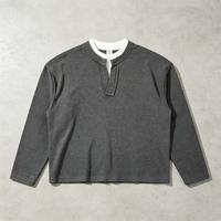 Polo à manches longues double couche de qualité supérieure, entièrement personnalisé, style Old Money, pour marque, vente en gros directe usine