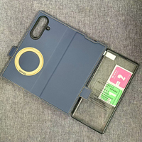 Étui de téléphone pliable avec support rotatif à 360 degrés, pochette à rabat en verre frontal pour Samsung Z Fold 8 Ultra