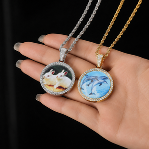 Custom Iced Out Memory Pendants Necklace Hip Hop Custom Photo <b>Locket</b> Picture Pendant Photo Pendant with Picture - Product Image 6