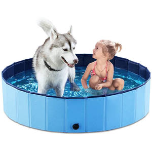 <span class=keywords><strong>Piscina</strong></span> plegable de pvc <span class=keywords><strong>para</strong></span> <span class=keywords><strong>perros</strong></span> y gatos, lavable, grande, 80x20cm, color azul y rojo - Product Image 1