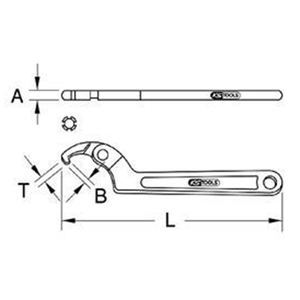 Llave de gancho articulada de cromo vanadio con punta, 155-230 mm (92290041315932) - Product Image 2