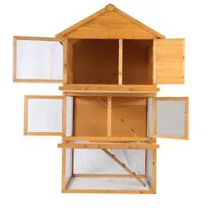 Pet Cage Factory Wholesale Wooden Bunny Rabbit Hutches Wooden Rabbit Breeding Cages For Outdoor