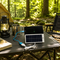 Panneau solaire monocristallin 1,2W 5V avec sortie USB, chargeur solaire portable DIY pour téléphone portable et camping