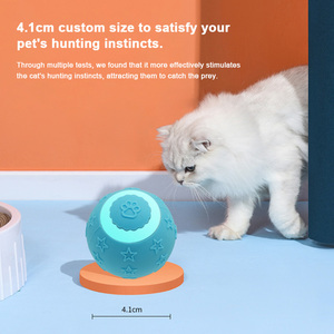 Smart Eco-Friendly Interactive <b>LED</b>-Light Luxury Indoor Rechargeable Training ABS+Silicone Automatic Moving Rolling Ball Toy - Product Image 2