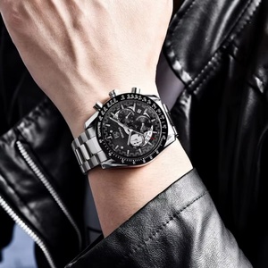 BENYAR 5120 Nouvelle montre à quartz de luxe pour homme, design unique, étanche, antichoc, bracelet en acier inoxydable, chronographe sportif - Product Image 5