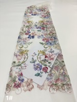 Tissu pour robe à motif floral en forme de vigne avec perles et paillettes de style chinois