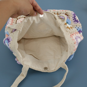 <span class=keywords><strong>Sac</strong></span> à main en <span class=keywords><strong>crochet</strong></span> fait main fleur cadeau grand-mère <span class=keywords><strong>sac</strong></span> carré pour femme fille - Product Image 5