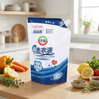 Sachets souples personnalisés avec bec verseur pour savon liquide, shampoing, adoucissant textile, lessive liquide et en poudre