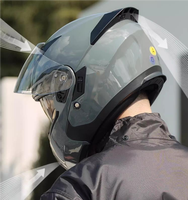 Casque de moto modulable ZoomLon, certifié DOT, en ABS, avec feu arrière LED, double visière et fixation rapide