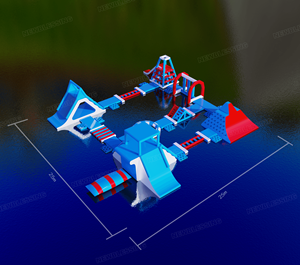 الحديقة المائية نفخ نعم معدات الملاهي المائية مخصصة حجم دائم قطرة جزيرة نفخ حوض السباحة منصة - Product Image 3