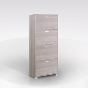 Scarpiera con 4 ante a ribalta, modello Quadrante, 70x29 cm, H.154 cm, olmo - Product Image 1