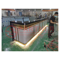 Comptoir de bar design personnalisé professionnel marbre et acier inoxydable et comptoir en bois pour bar/restaurant/hôtel/boutique