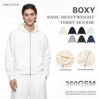 Sweat-shirt zippé coupe ample en molleton bouclé pré-rétréci, tons terre, avec fermeture éclair bidirectionnelle en métal à double tête