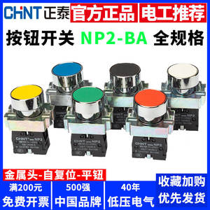 Interruptor de Botón Pulsador de Reinicio Automático Chint de 22 mm en Rojo/Amarillo/Verde, Botón de Inicio/Parada en Latón, Nivel IP65, Botón Plano NP2-BA31 - Product Image 4