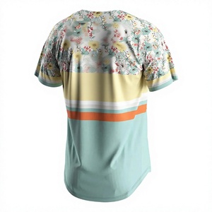 Maillot de baseball col en V à manches courtes unisexe en polyester respirant pour l'été, coupe régulière adulte, logo frontal, séchage rapide - Product Image 6