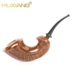 Muxiang Briarwood Smoking Pipe Bent Type 3mm Filter Tobacco Pipe Men's Retro Style Solid Wood Pipe - Product Image 2