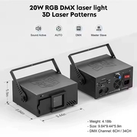 Escáner de Alta Velocidad, Proyector Láser RGB para Escenarios con Control Remoto DMX512 de 6CH/34CH, Efecto de Animación de 20W para Bares, Clubes y Eventos