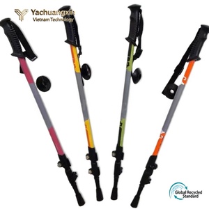 Bâton de randonnée pliable en 3 sections en alliage d'aluminium réglable avec poignée en EVA et embout en caoutchouc pour la randonnée - Product Image 5