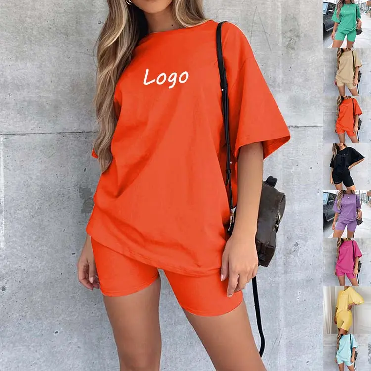 2022 Trending Products New Arrivals Custom Sports Summer Women'S Short Casual Tracksuit Clothing 2 Two Piece Women Set