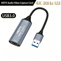 USB3.0 High-Speed Audio Video Capture Card HDTV 4K 30Hz for Gaming & Live Streaming Compatible Cameras Laptops 1080p Resolution