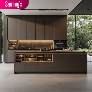 Sammy'nin Fabrikası Özel Tasarım Modern Endüstriyel Alüminyum 304 Paslanmaz Çelik Komple Modüler Dolap Mutfak Dolapları Seti - Product Image 2