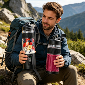 Gobelet à jus portable à pression manuelle, sans additif, pour préparer des jus à emporter avec bec verseur, pour boissons aux fruits naturels, à la maison, en extérieur, en pique-nique - Product Image 3