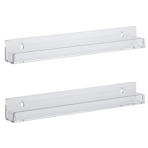 24-inch dài rõ ràng Acrylic nổi Kệ febwind tường gờ tường vô hình treo tường nổi kệ sách U hình dạng kệ tường - Product Image 4