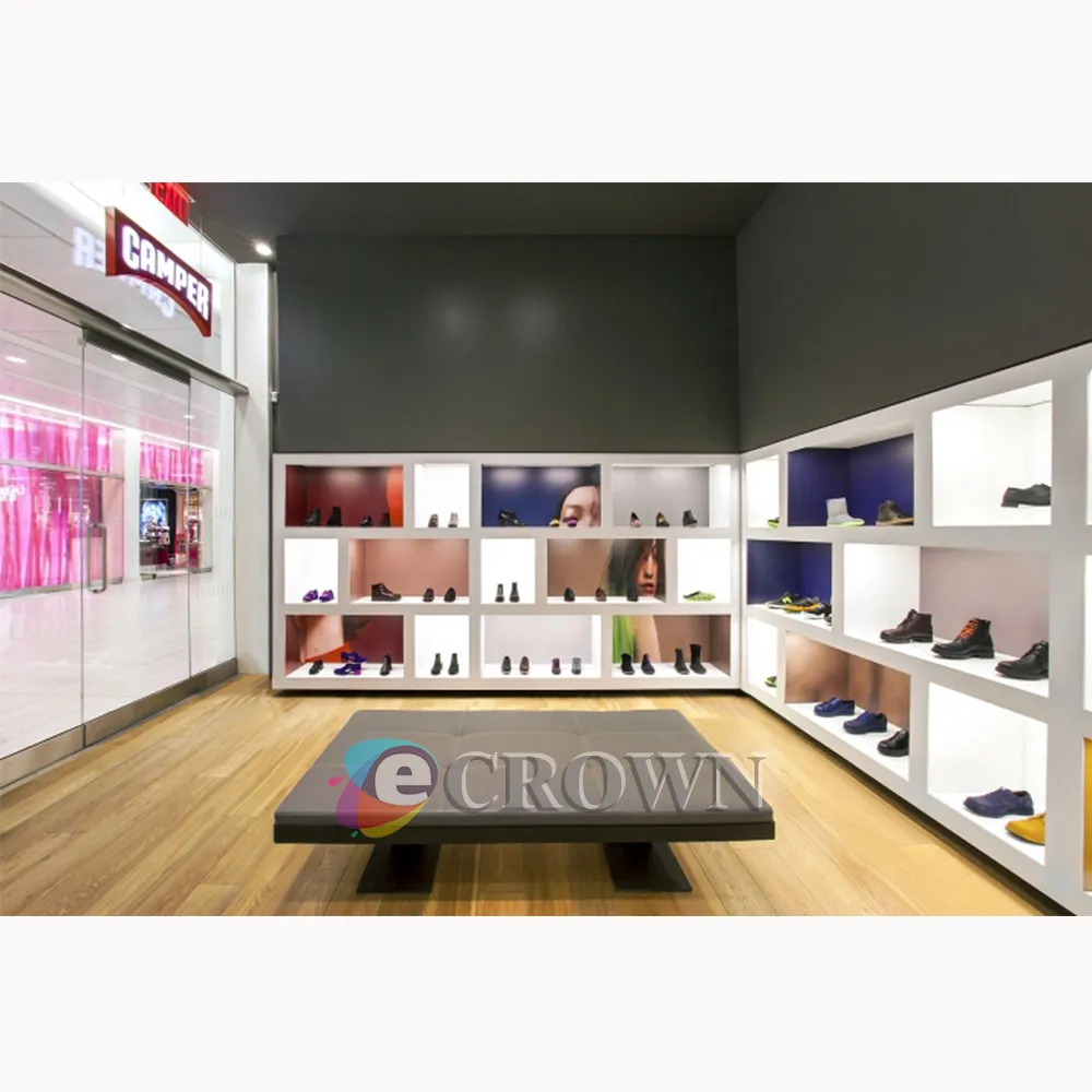 Shoe kiosk shelves design good quality shop design mall design Retail shop showcase design display hangbag for sale