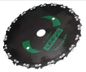 Hoja de cepillo de césped con punta de carburo de 9 pulgadas para cortacésped, hoja de sierra Circular, accesorios de deshierbe eléctrico, electricidad redonda de acero