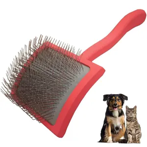 Eco-friendly Professional Pet Grooming Product Coral Fluff Detangle Style Crank Cat Hair Wood Brush Luxury Dog Slicker Brush