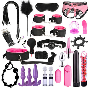 Erotic Handcuffs Nipple Clamps Gag Whip Rope <strong>Bondage</strong> Gear Sex Toys for Couples BDSM Sex <strong>Bondage</strong> <strong>Set</strong> - Product Image 1