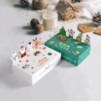 Boîte cadeau de Noël pour animaux mignons, en carton recyclable laminé, pliable, pour bonbons, 10 pièces/paquet, emballage en papier et carton