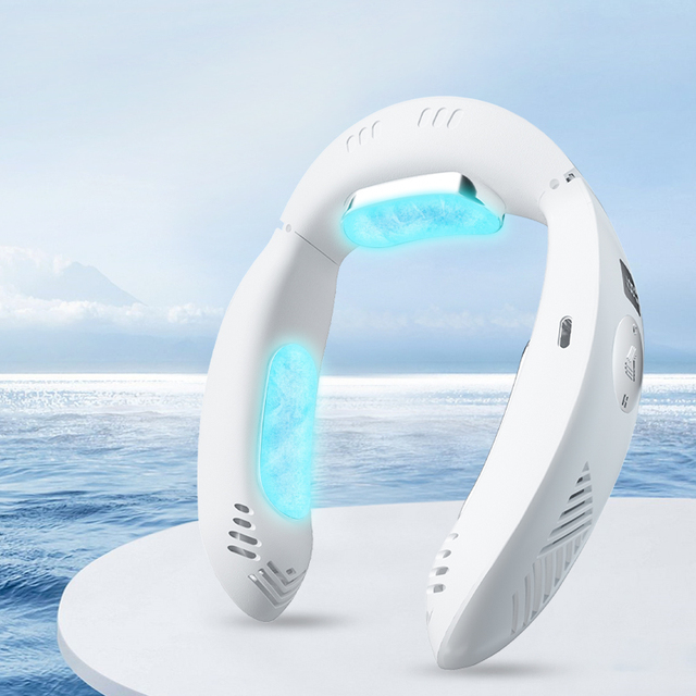Portable Neck Air Conditioner 2 Cooling Plates 3500mah Rechargeable Sports Neck Fan Neck Cooler and Heater Fan DC Personal Room
