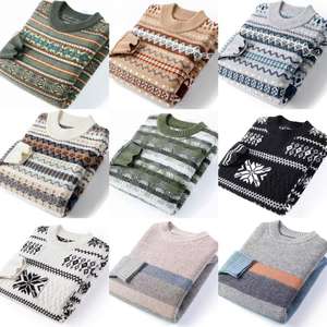 <span class=keywords><strong>Pull</strong></span> personnalisé pour homme, <span class=keywords><strong>tendance</strong></span>, motif jacquard, jersey d'hiver, col rond, tricot, <span class=keywords><strong>pull</strong></span> personnalisé - Product Image 5