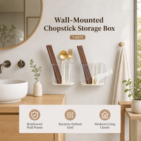 Boîte à baguettes linéaire en plastique de petite taille pour la cuisine domestique, support mural pour vaisselle, conteneur de qualité alimentaire avec drainage