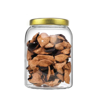 JM Contenants de stockage en verre de grande capacité 1 litre 2 litres pour le stockage des aliments Bouteille Pot avec couvercle en métal