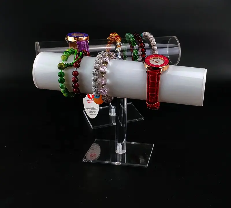 Acrylic bracelet holder stand watch holders jewellery display jewelry juwellery organizer for head rope showcase T bar