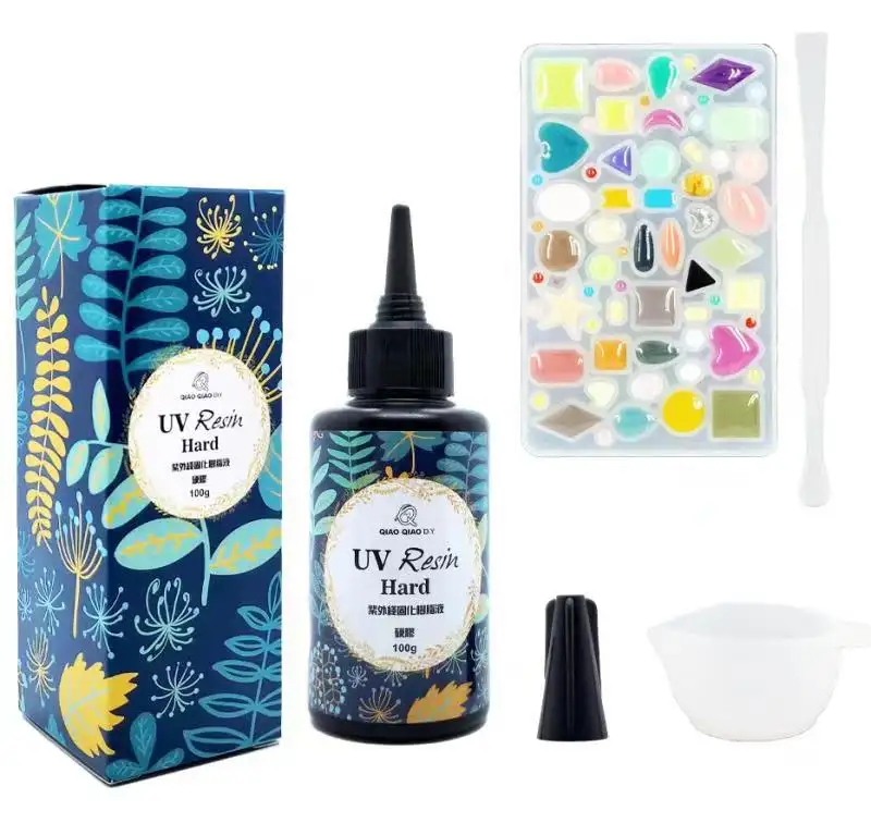 Timesrui UV Nhựa Kit Với Các Công Cụ Cao Trong Suốt 100G UV Nhựa Kit Loại Cứng Được Sử Dụng Cho Người Mới Với Khuôn Cho Tự Làm Thủ Công