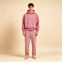 Ensemble sweat à capuche et pantalon de survêtement personnalisé OEM pour homme, coupe oversize, décontracté, en polaire respirante polyester/coton 320g, collection automne