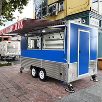 Camion de restauration mobile de 4,2 m pour café et poulet frit, avec construction en fibre de verre et aluminium, équipement complet, résistant à la rouille