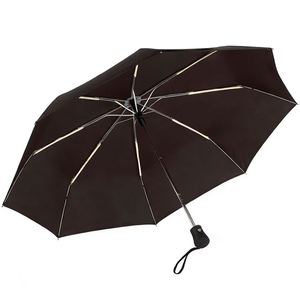 Parapluie pliant classique noir entièrement automatique en pongee avec impression de logo UV, idéal pour les cadeaux d'affaires pour adultes - Grande marque - Product Image 1