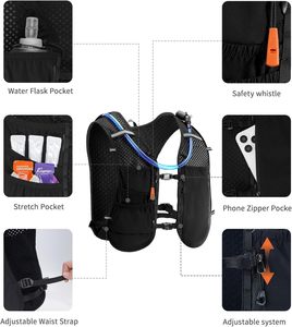 <span class=keywords><strong>Sac</strong></span> à dos d'<span class=keywords><strong>hydratation</strong></span> pour la course à pied, <span class=keywords><strong>sac</strong></span> léger et respirant avec poche à eau de 2 L, <span class=keywords><strong>sac</strong></span> à dos pour la randonnée, la course à pied, le cyclisme - Product Image 2