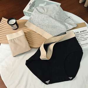 Chất Lượng Cao Hàng Ngày Dệt Kim Hipster Của Phụ Nữ Quần Lót Giữa Tầng Tóm Tắt Thoáng Khí Tinh Khiết Cotton Nữ Liền Mạch Knickers - Product Image 4