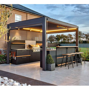 Youya Camping Luxury Outdoor <strong>Kitchen</strong> Cabinets with Sink &amp; Fridge 304 Stainless Steel Outdoor L-shaped <strong>Kitchen</strong> with Pergola - Product Image 5