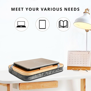 Youlike Adjustable Home Multifunctional Fold Bamboo Office <strong>Lap</strong> Desk Laptop <strong>Tray</strong> Desk <strong>with</strong> <strong>Cushion</strong> Bag for Computer Bed and Sofa - Product Image 5