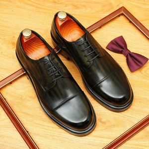 Zapatos de Vestir Oxford Derby de Cuero de Grano Completo de Primera Calidad para Hombre, Hechos a Mano, Formales de Negocios, de Oficina, de Cuero Genuino, Cómodos - Product Image 3