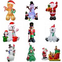Décorations de Noël gonflables pour l'extérieur, bonhomme de neige et trois pingouins, avec lumières colorées, 7,8 pieds de haut, imperméable, 190T, neige